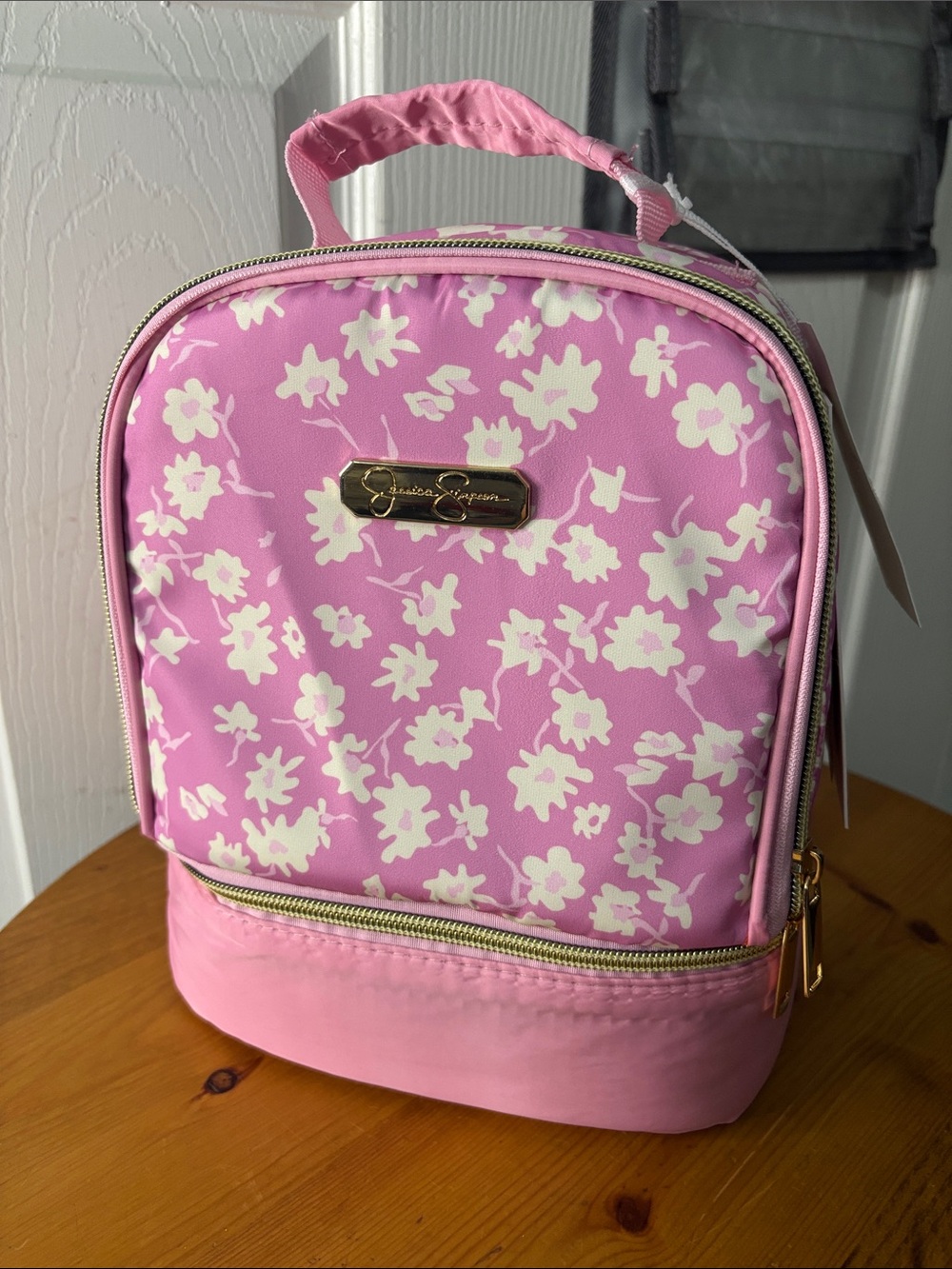 Jessica Simpson Pink/White Floral Insulated Lunchbox NWT
